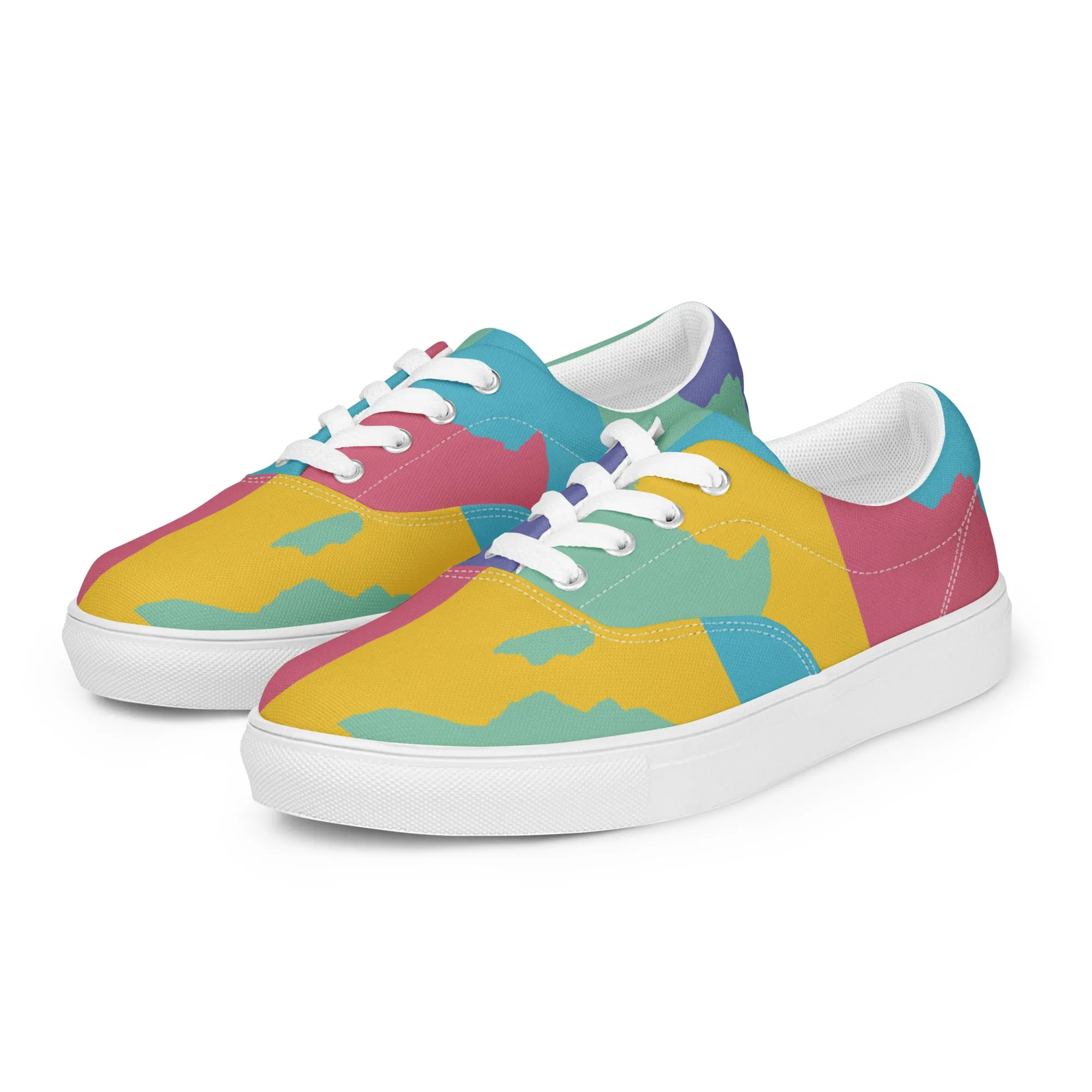 AFRICA WARHOL Men’s Lace-Up Canvas Shoes (Retro)