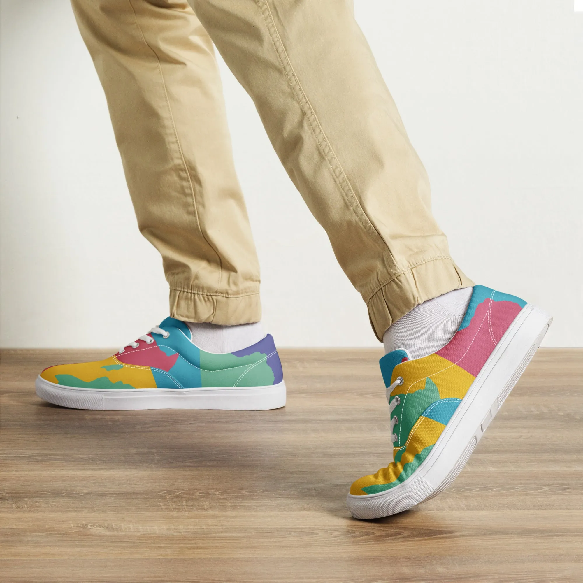 AFRICA WARHOL Men’s Lace-Up Canvas Shoes (Retro)