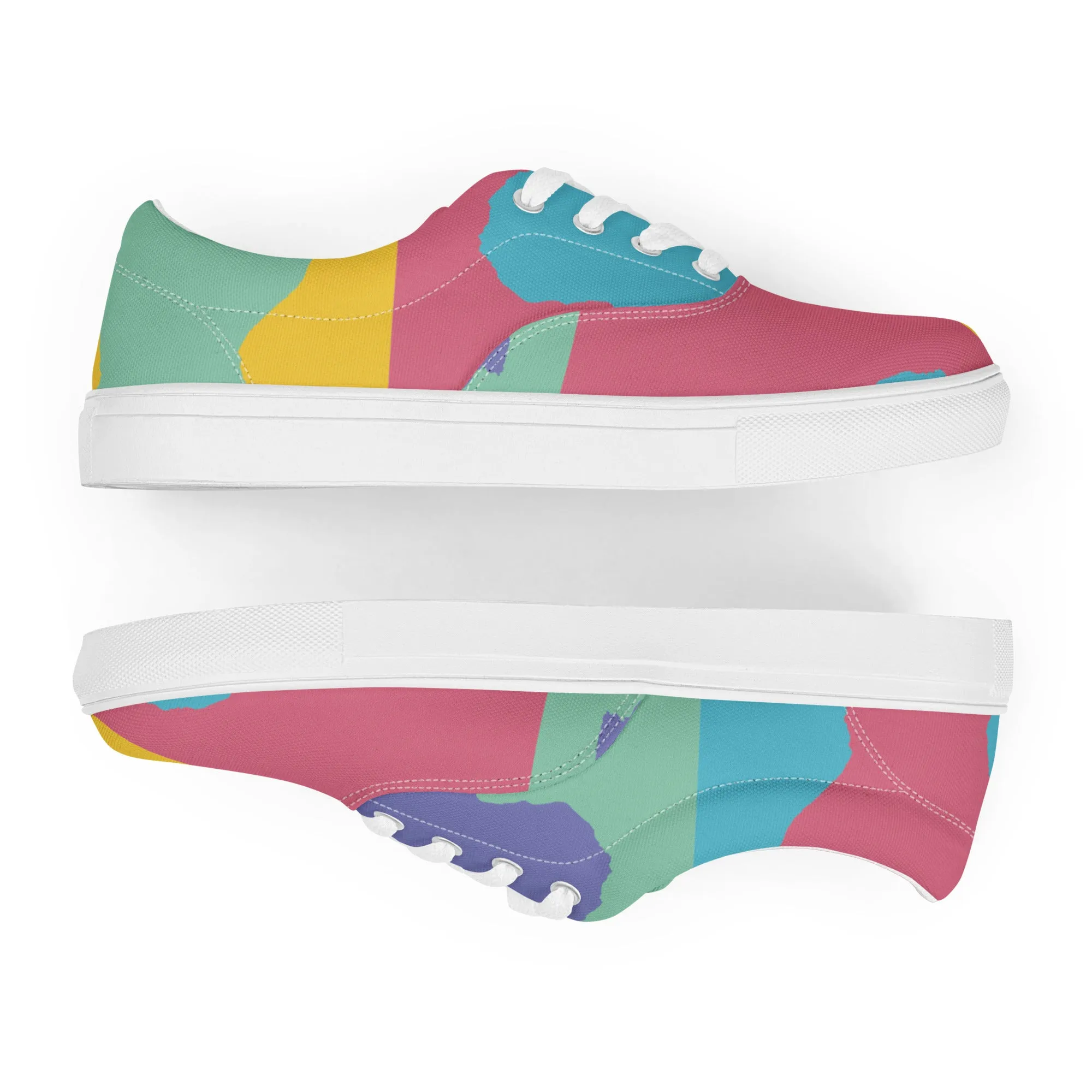 AFRICA WARHOL Men’s Lace-Up Canvas Shoes (Retro)