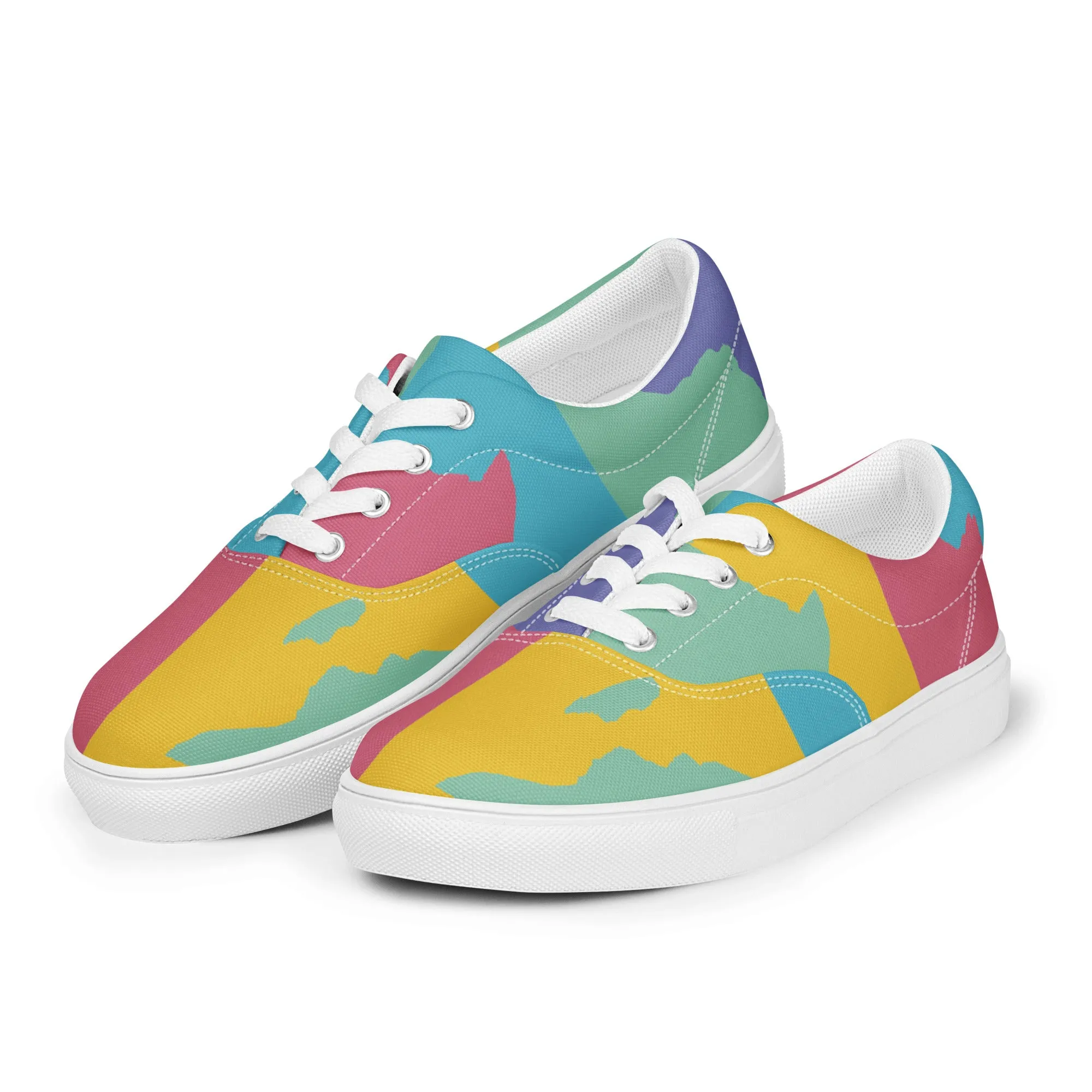 AFRICA WARHOL Men’s Lace-Up Canvas Shoes (Retro)