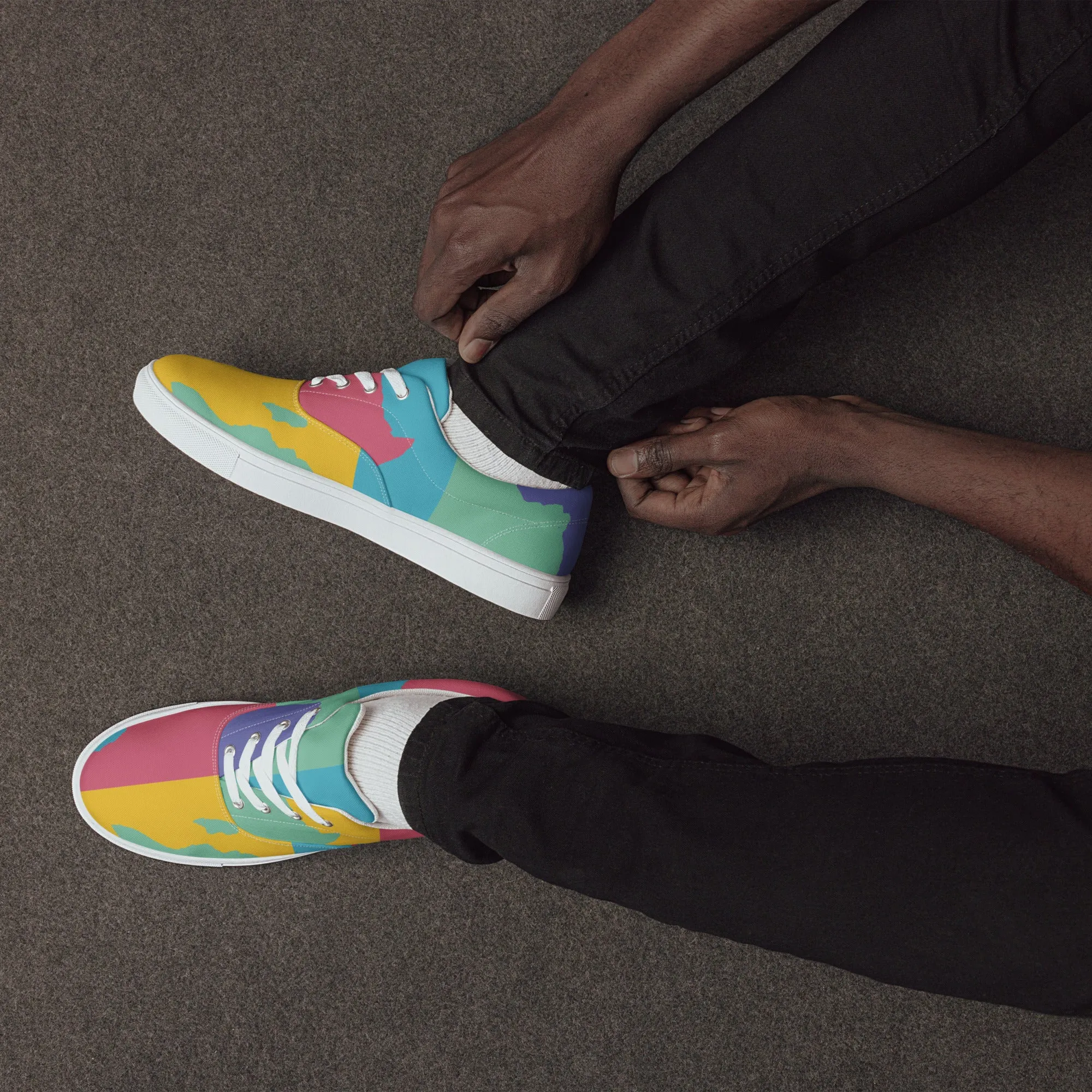 AFRICA WARHOL Men’s Lace-Up Canvas Shoes (Retro)