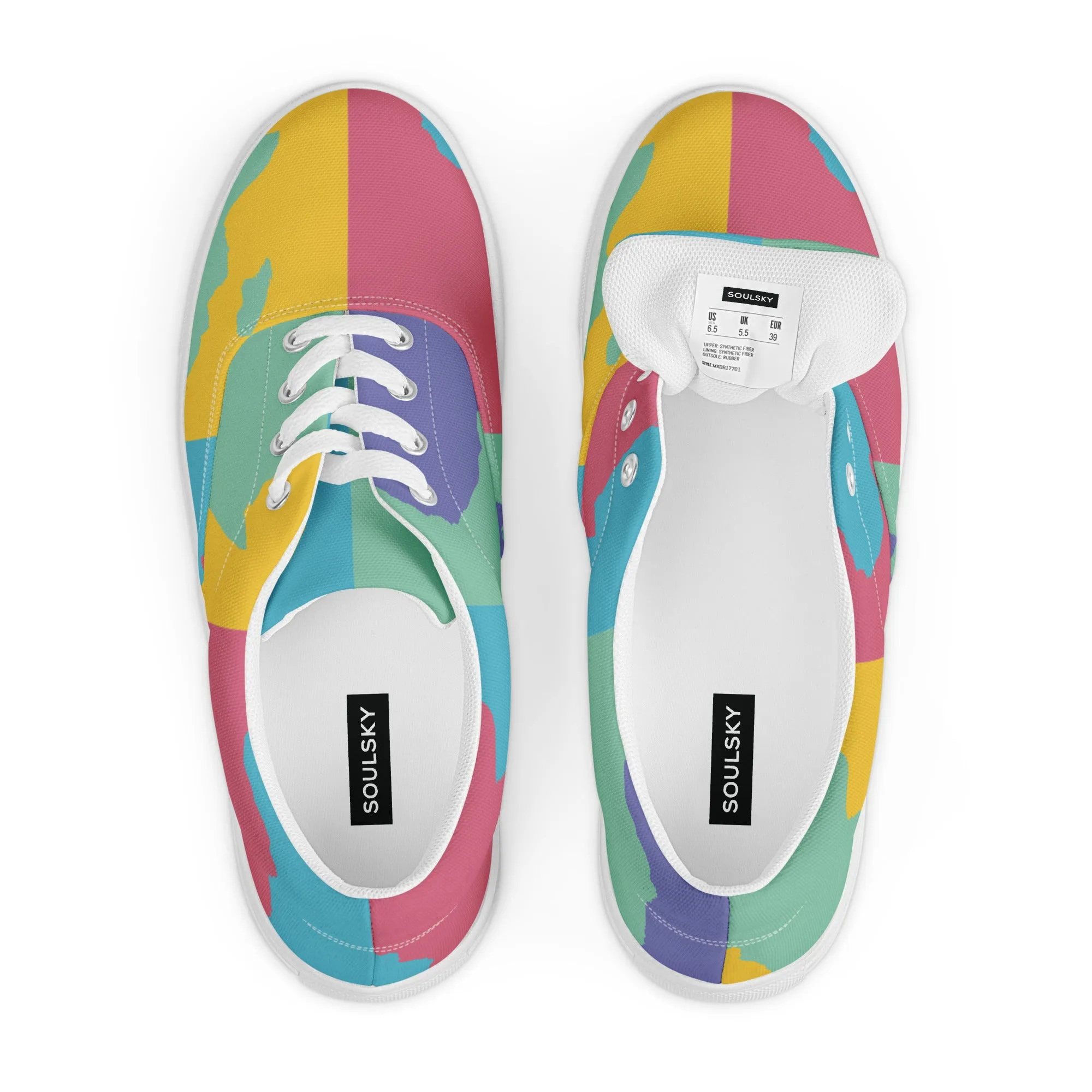 AFRICA WARHOL Men’s Lace-Up Canvas Shoes (Retro)