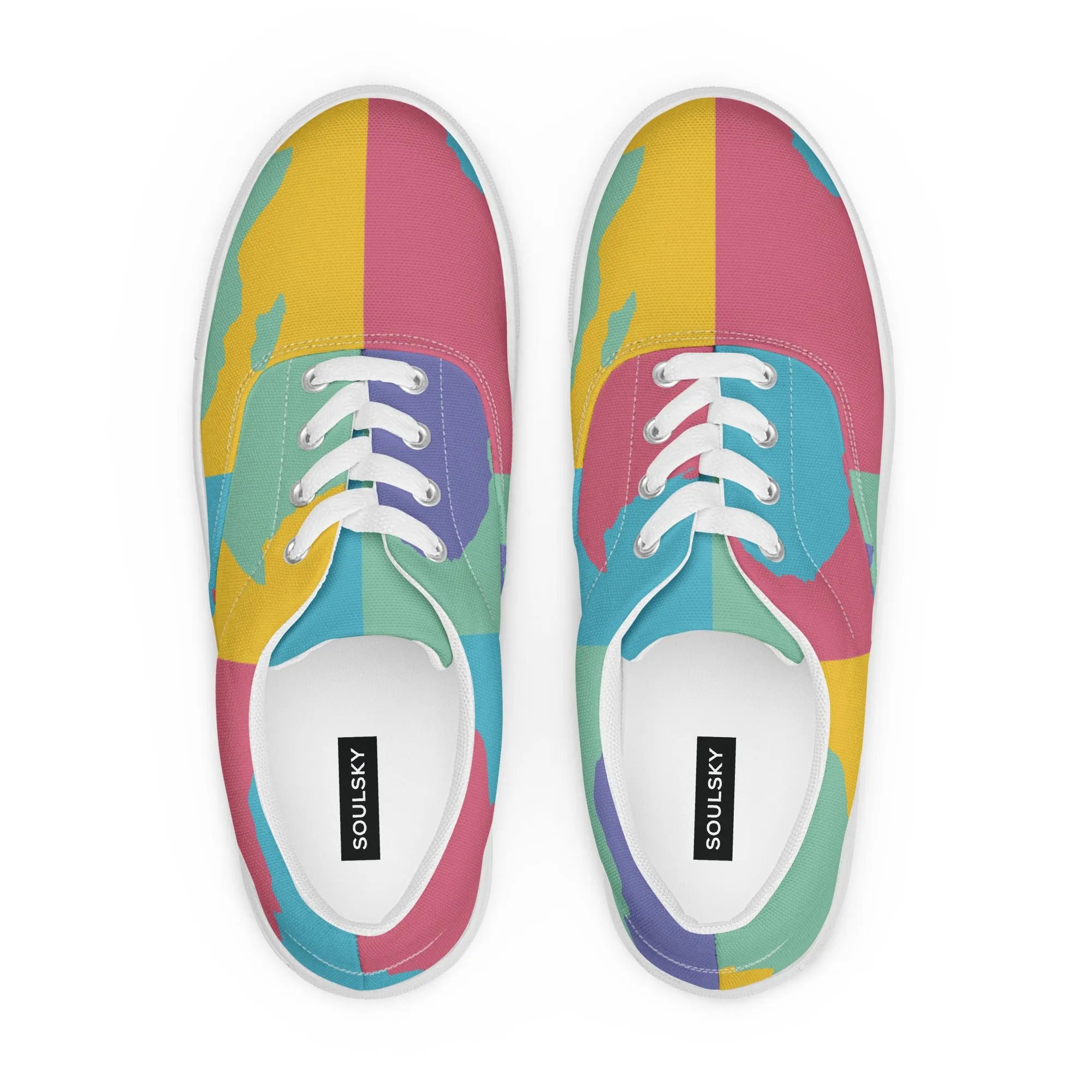 AFRICA WARHOL Men’s Lace-Up Canvas Shoes (Retro)
