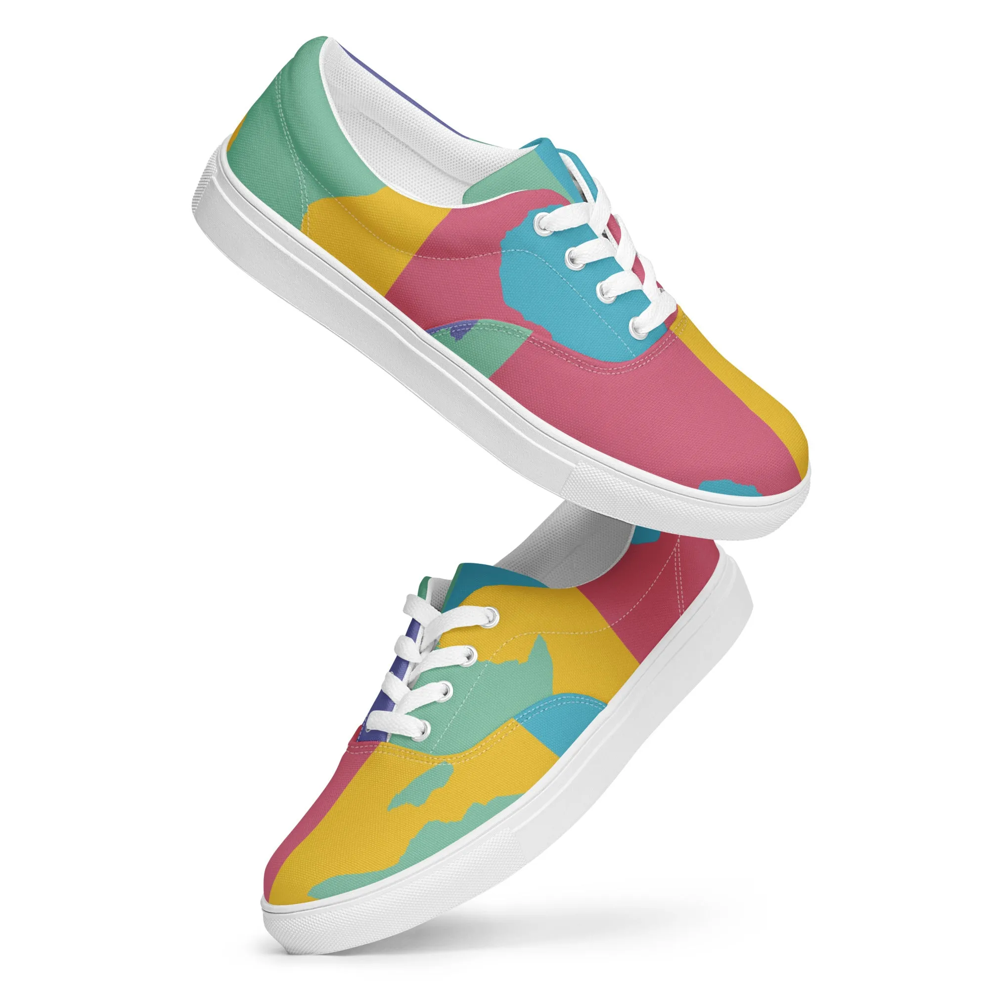 AFRICA WARHOL Men’s Lace-Up Canvas Shoes (Retro)