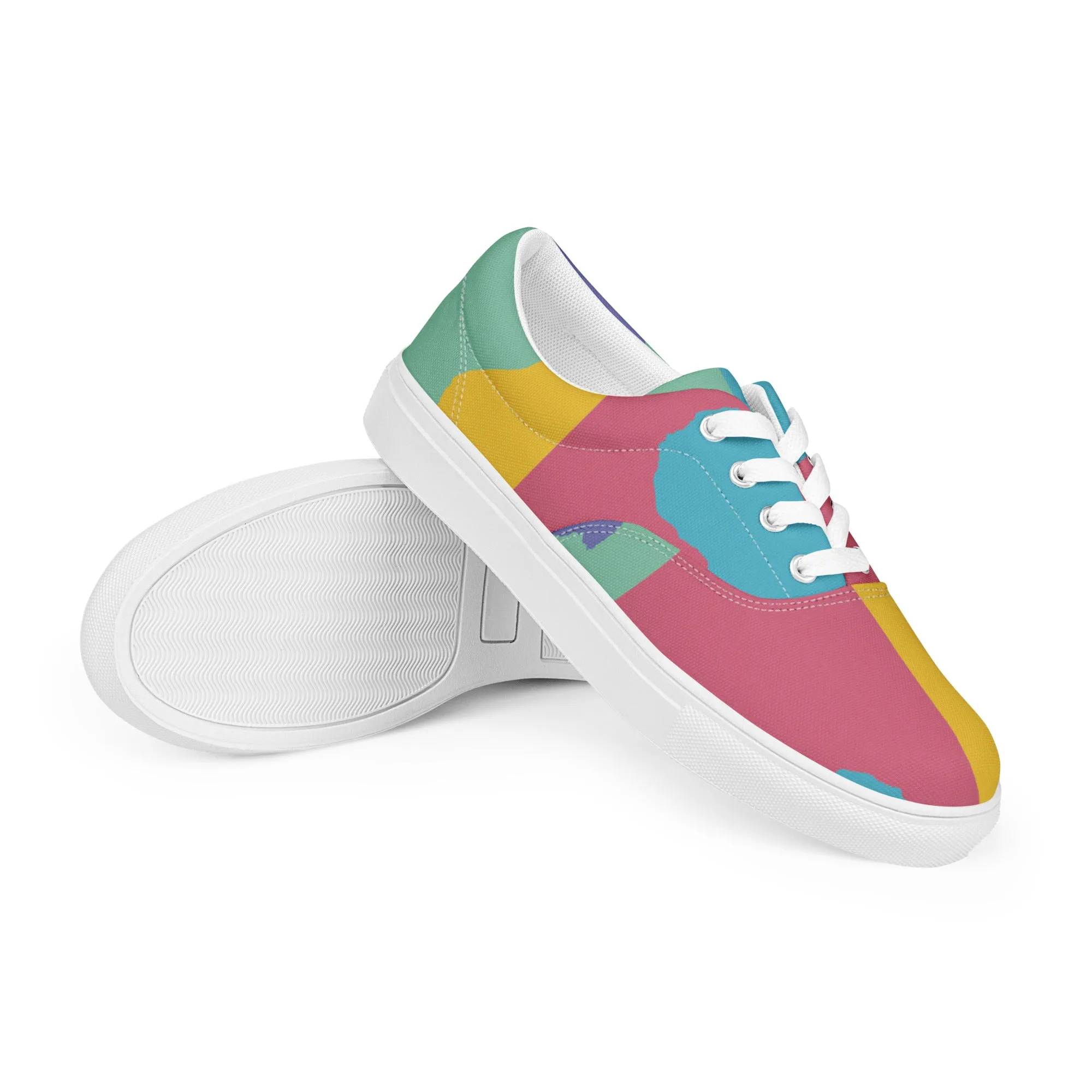 AFRICA WARHOL Men’s Lace-Up Canvas Shoes (Retro)