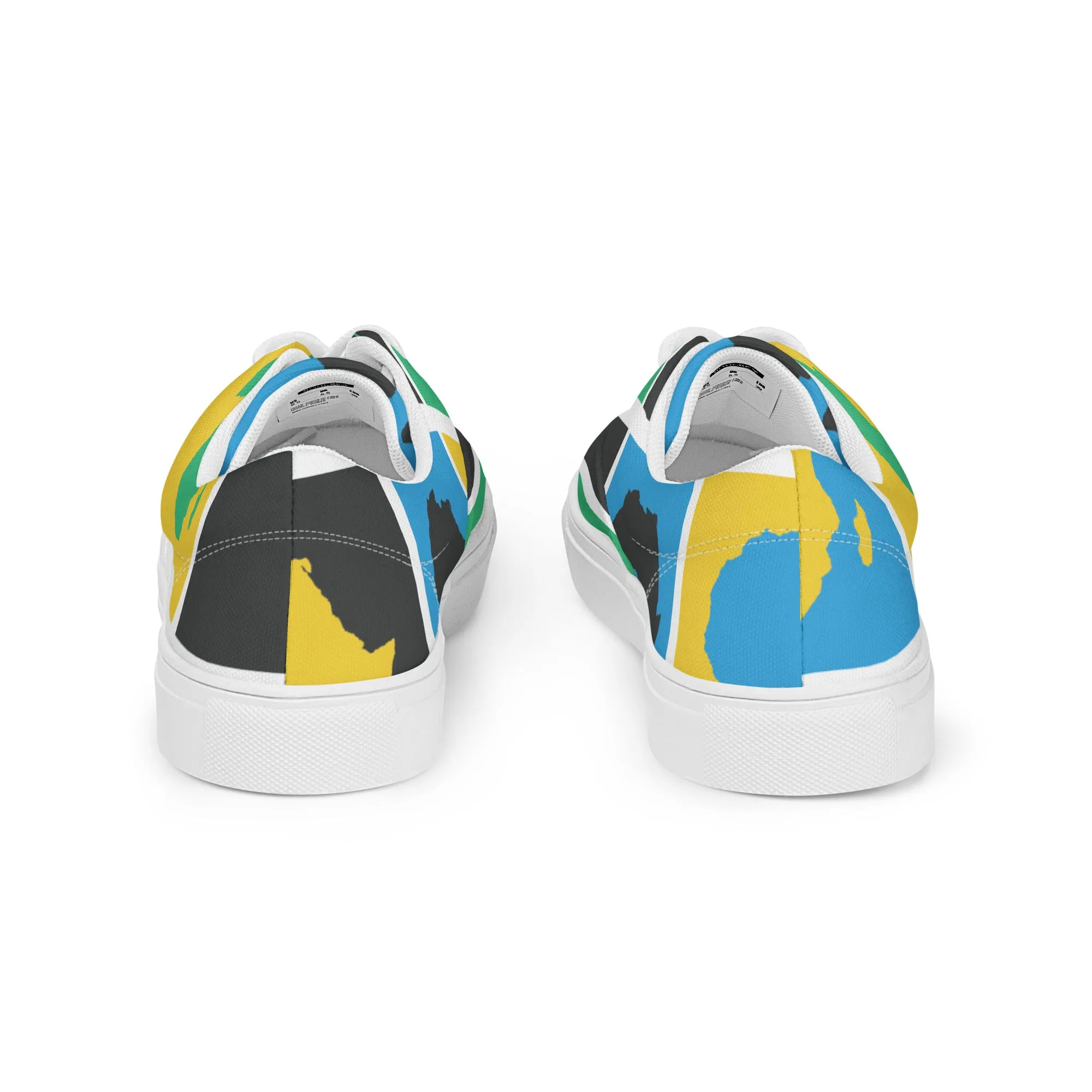 AFRICA WARHOL Women’s Lace-Up Canvas Shoes (Green, Yellow, Turquoise)