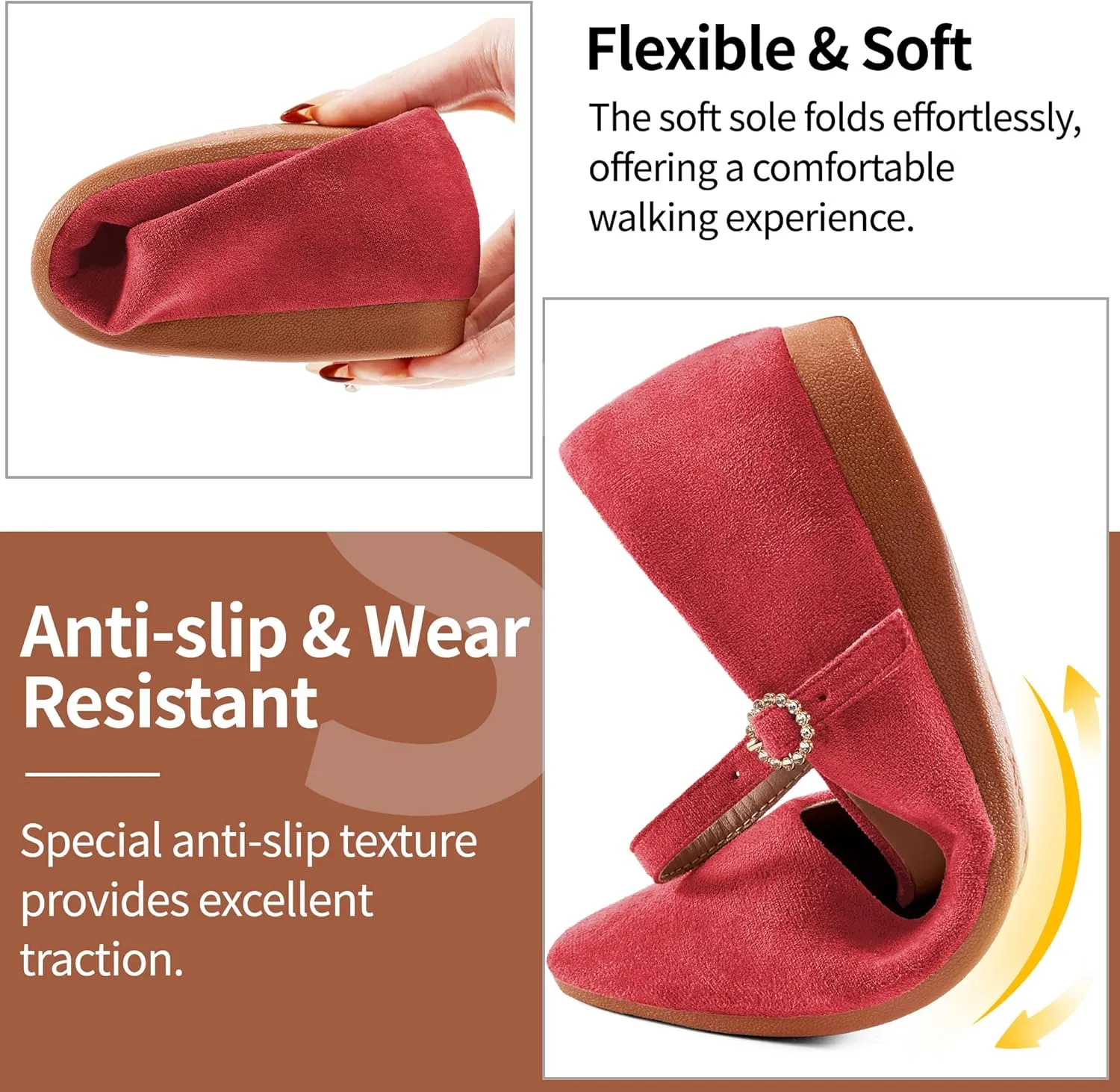 Aomigoct Ballet Flats Shoes for Women: Dressy Comfortable Wedding Flat for 2025 - Ladies Dress Casual Walking Shoe