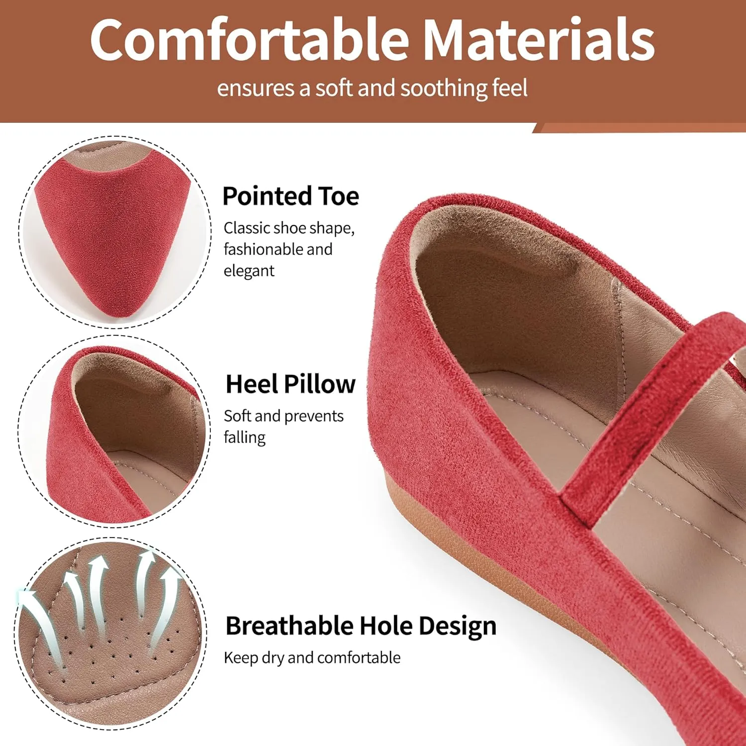 Aomigoct Ballet Flats Shoes for Women: Dressy Comfortable Wedding Flat for 2025 - Ladies Dress Casual Walking Shoe