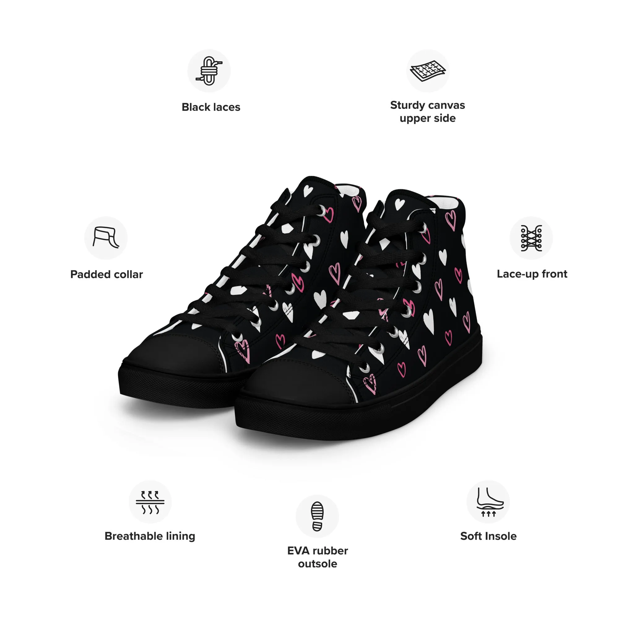 BE MY VALENTINE Women’s High Top Canvas Shoes