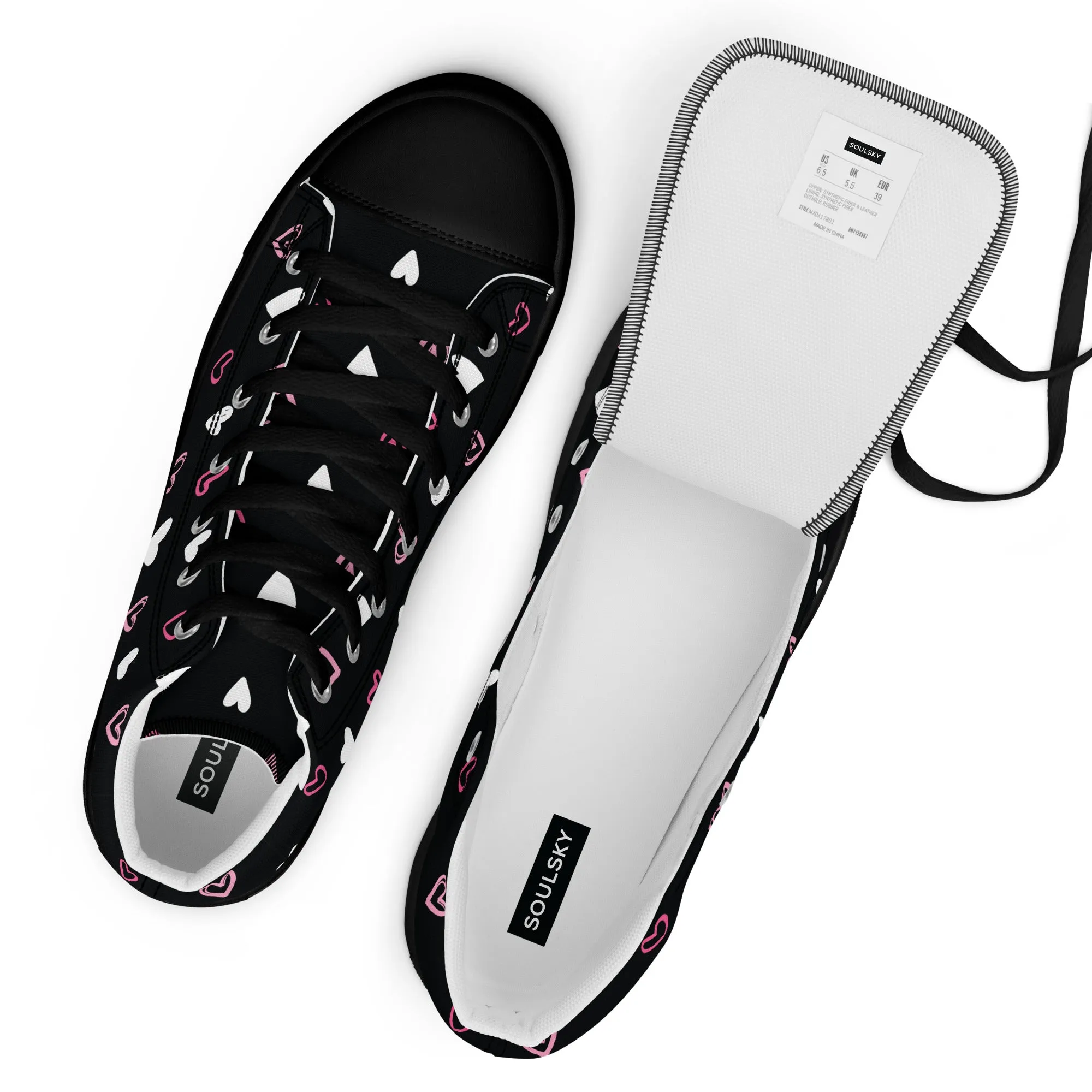 BE MY VALENTINE Women’s High Top Canvas Shoes