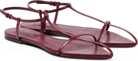 Black Flat Sandals for Women Adjustable Metallic Buckle Ankle Strap Slide Sandals Comfortable Pointed Open Toe Slip on Sandal