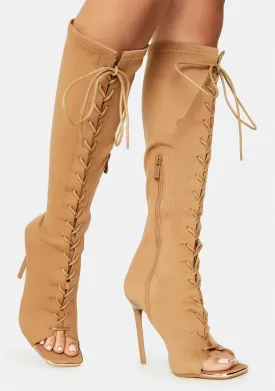 Camel Forever Bond Lace Up Boots