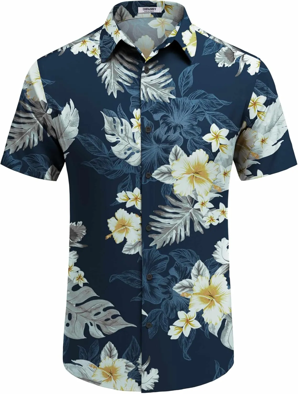 COOFANDY Mens Hawaiian Shirt Short Sleeve Button Down Shirts Tropical Floral Summer Beach Shirts
