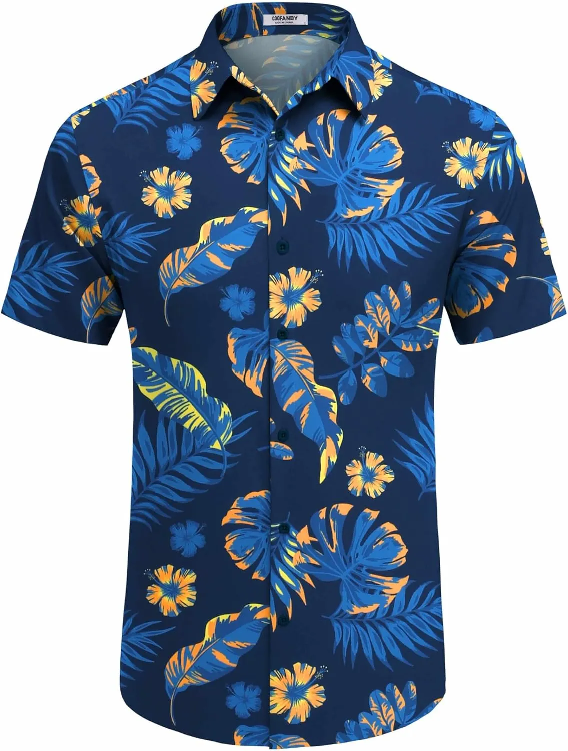 COOFANDY Mens Hawaiian Shirt Short Sleeve Button Down Shirts Tropical Floral Summer Beach Shirts