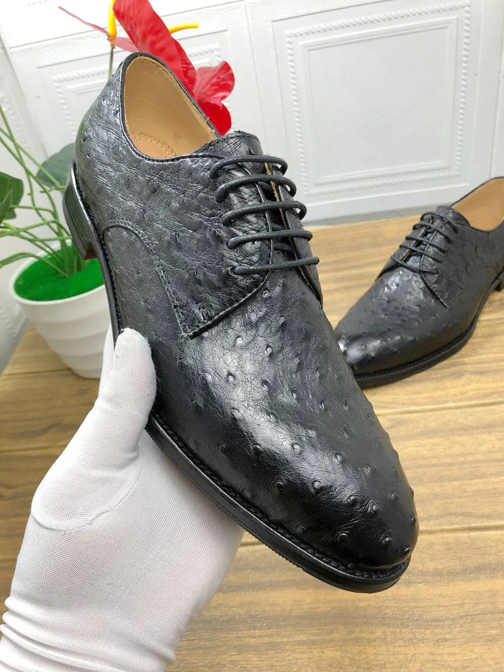 Crocodile Shoes Ostrich Leather Shoes
