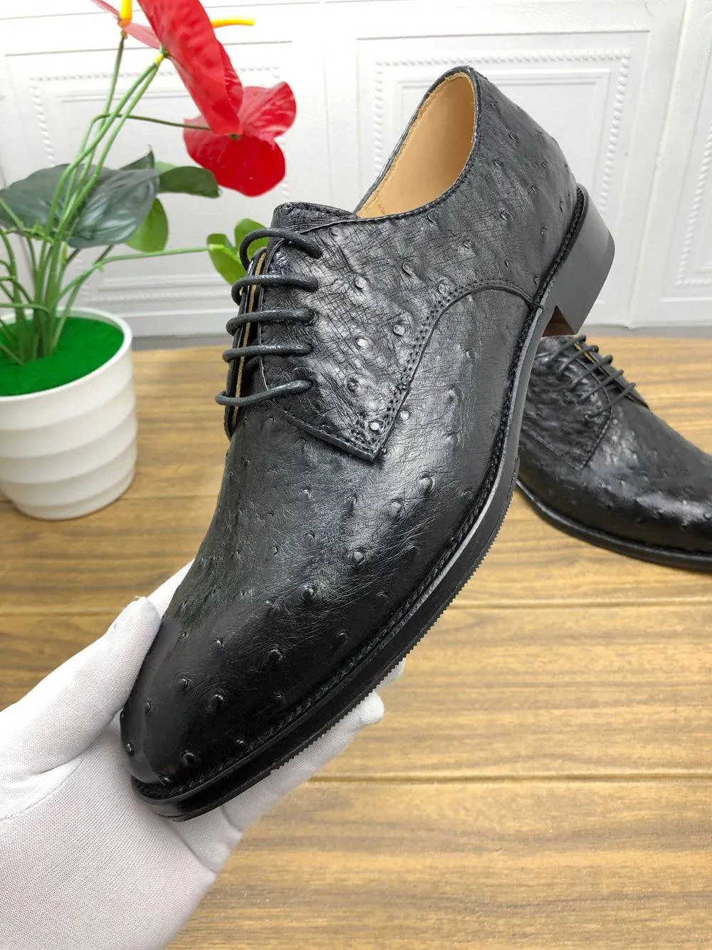 Crocodile Shoes Ostrich Leather Shoes