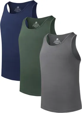 DAVID ARCHY Men's Tank Top Bamboo Rayon Undershirts Tank Shirt Moisture-Wicking A-Shirt for Men, 3 or 5 Pack