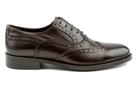 Debbano Gui Oxford Shoes, Top Grain Brown Leather Oxfords for Men, Luxury, Men's Oxford Dress Shoes, Wingtip Shoes with Full Brogue Details, Brown Oxford Shoes