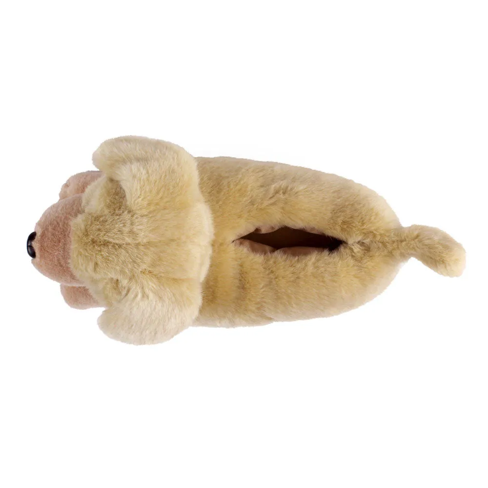 Dog Novelty Slippers JulesRoche Plush Yellow Labs Design