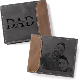 Easycosy Custom Wallet for Men Personalized Photo Wallet Engraved Customized Picture Gifts for Him, Boyfriend Husband Dad Father Anniversary Birthday Gifts Style 8