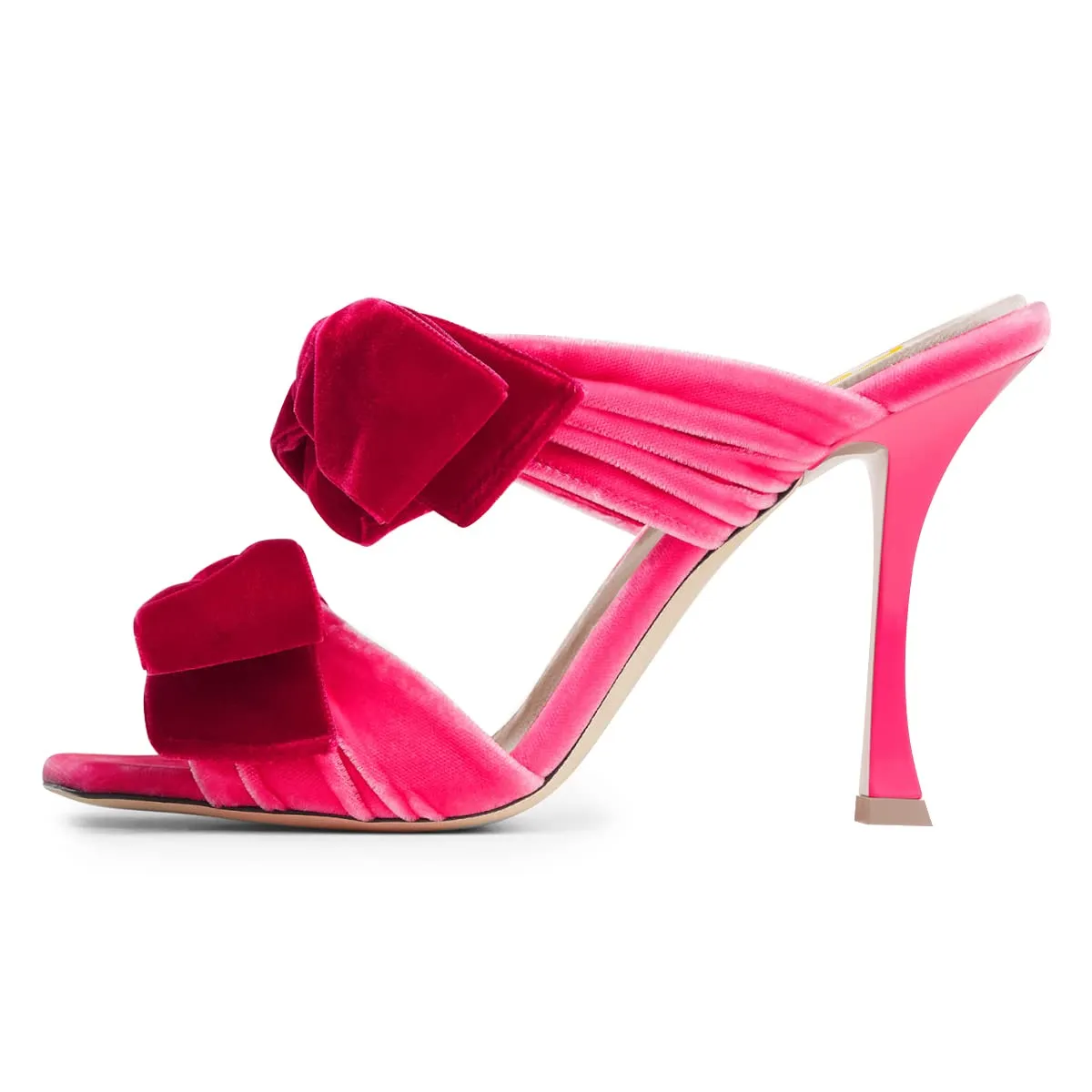 FSJ Sexy Bows Open Toe Mules Stiletto High Heel Slip On Dress Slides Sandals 12
