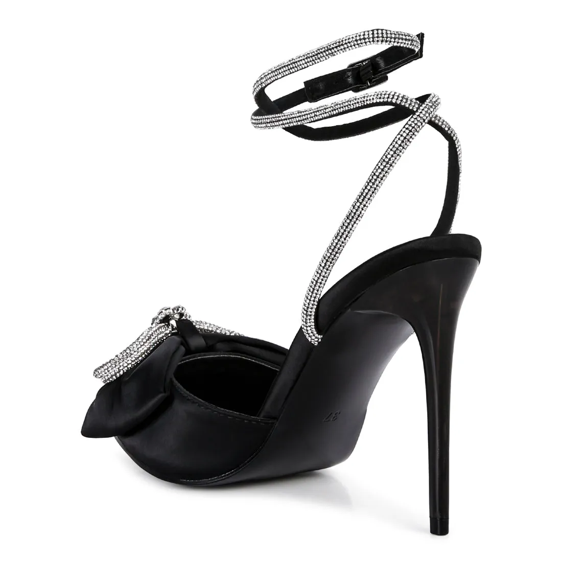 High Heeled Jewel Mule Sandals