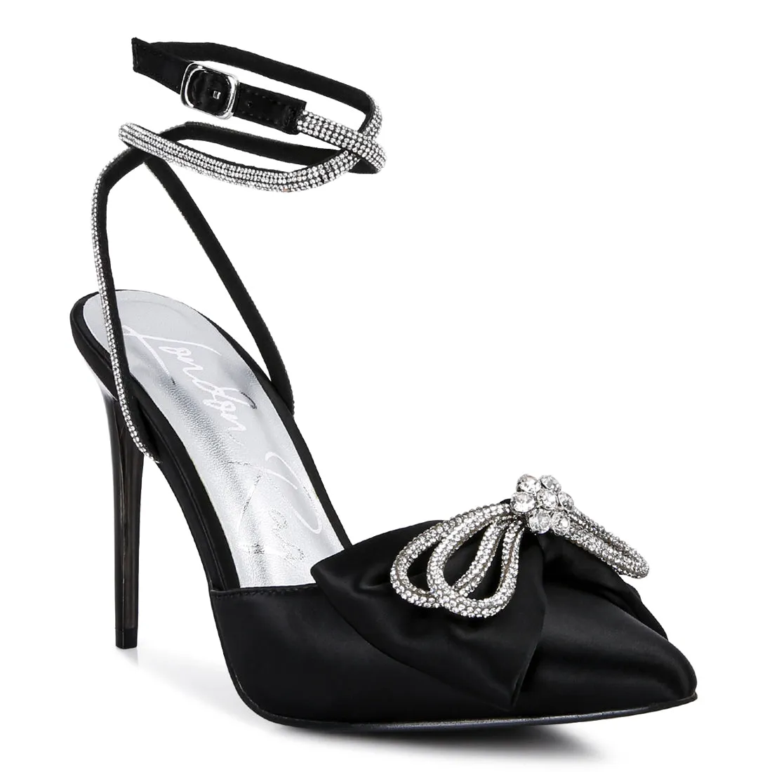 High Heeled Jewel Mule Sandals