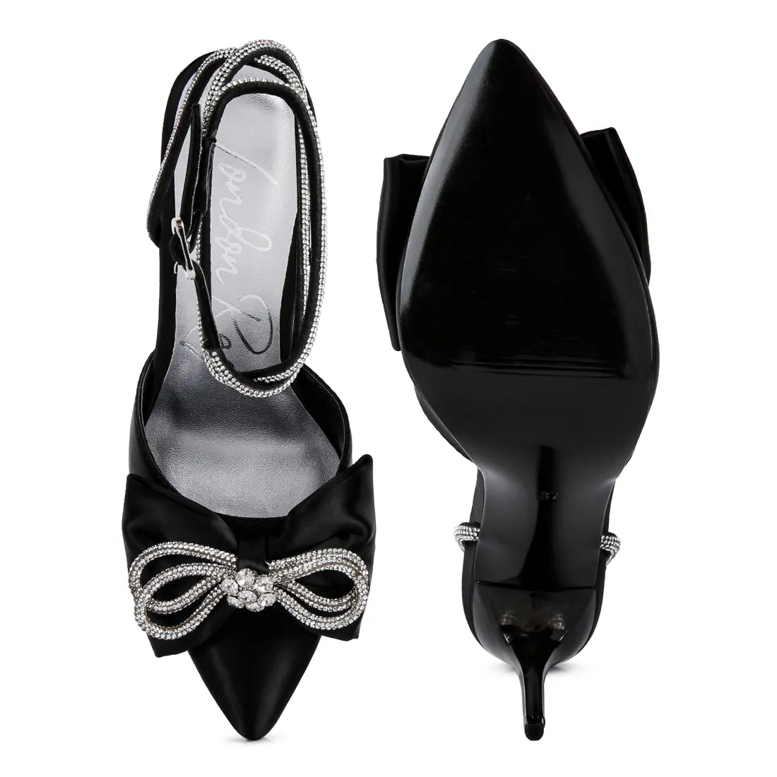 High Heeled Jewel Mule Sandals