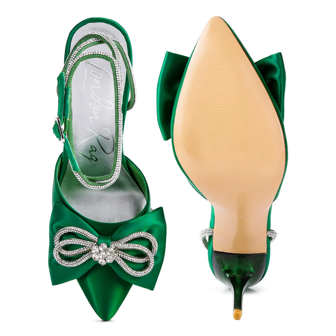 High Heeled Jewel Mule Sandals