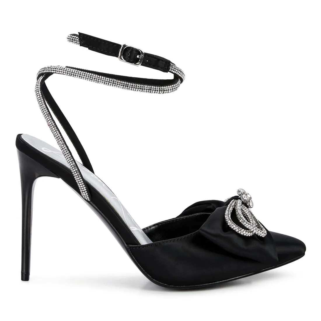 High Heeled Jewel Mule Sandals