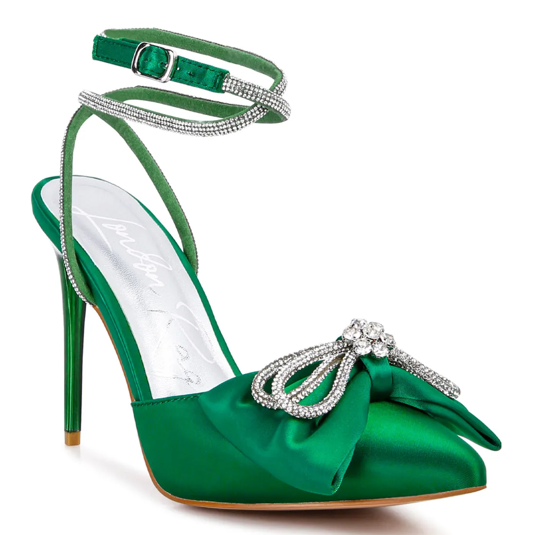 High Heeled Jewel Mule Sandals