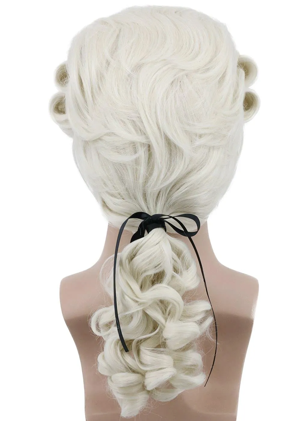 karlery Judge Colonial Wig Man Long Wave Beige Wig Washington for Halloween Costume Cosplay Party