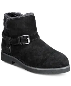 KORRI Womens Faux Suede Buckle Winter & Snow Boots