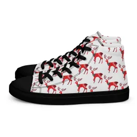 Men Christmas High Top Canvas Shoes (Glamourange Holiday Magic Canvas Shoes For Men - 001)