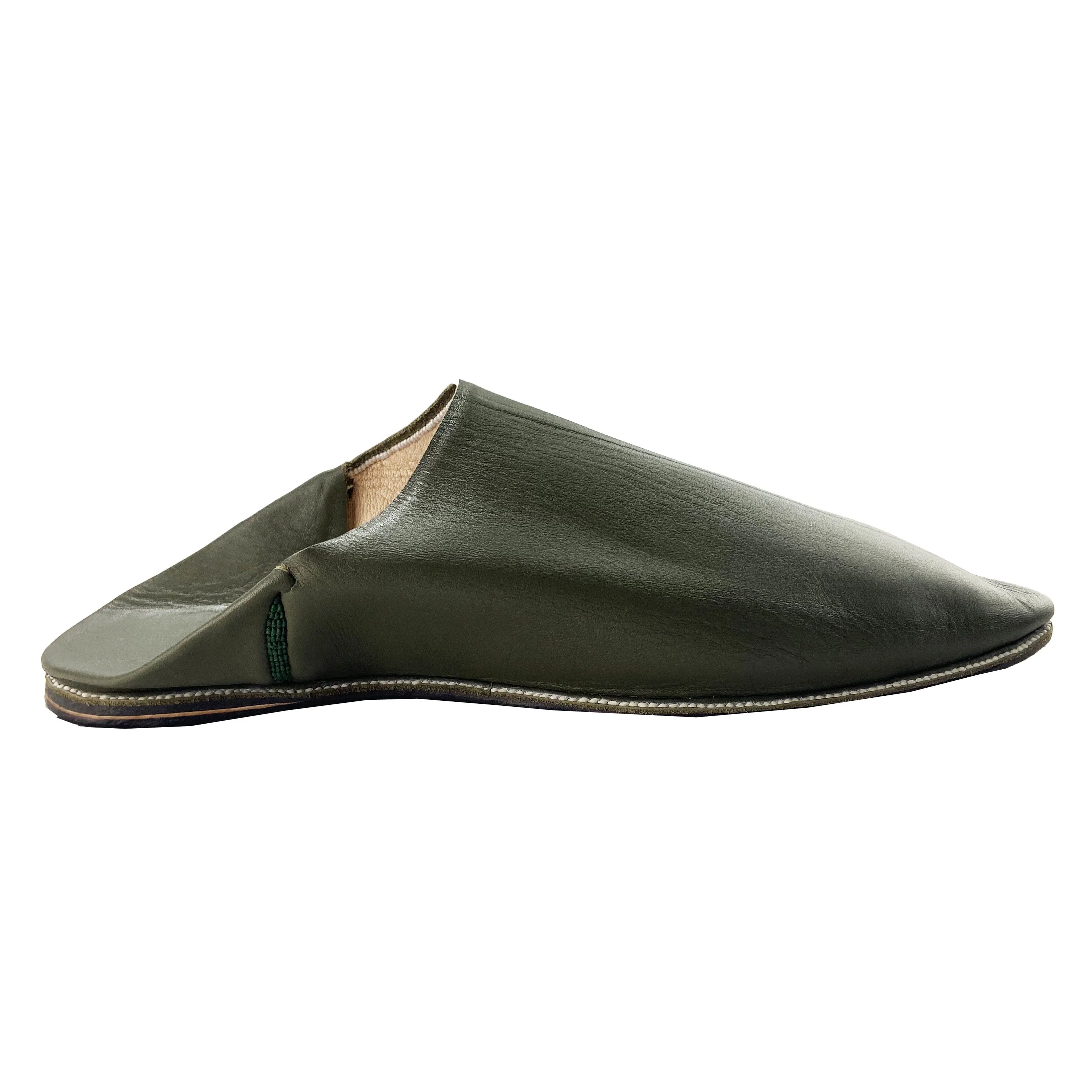 Men Moroccan Slipper in Khaki Leather