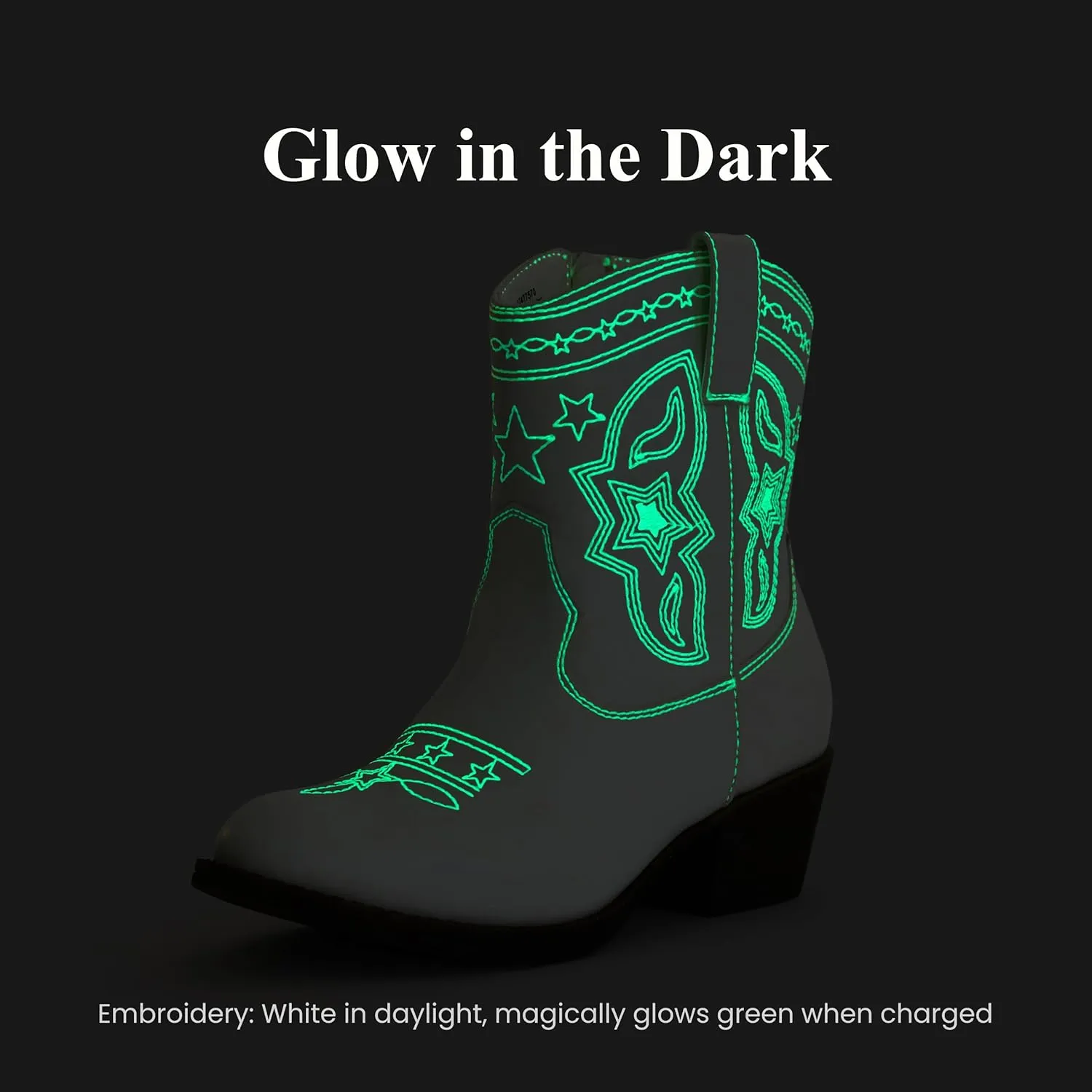 PATPAT Kids Cowboy Boots for Girls and Boys ?C Western Mid Calf Cowgirl Boots with Embroidered and Zipper Design, Riding Shoes for Little Kid/Big Kid