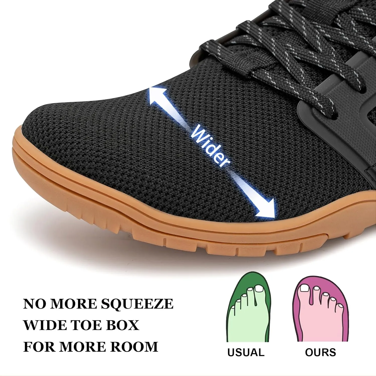 Pulltop Barefoot Trail Running Shoes for Men - Wide Toe Box | Zero Drop Sole | Minimalist Cross-Training Shoes