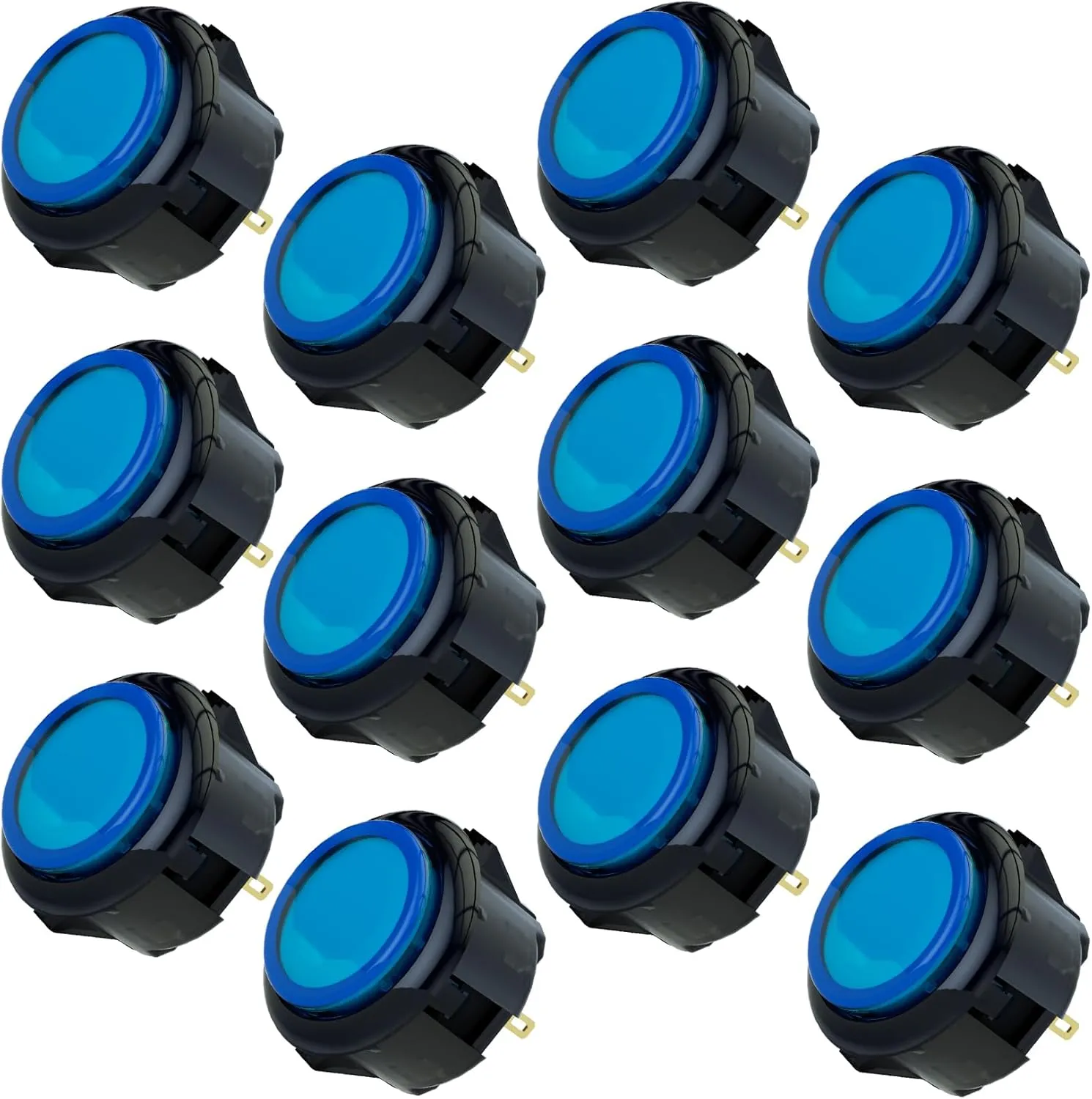 Qanba Gravity KS Mechanical Shafts Silent Pushbutton 24mm Snap-in (Boxed (Clear Black Blue E07(12 pcs)