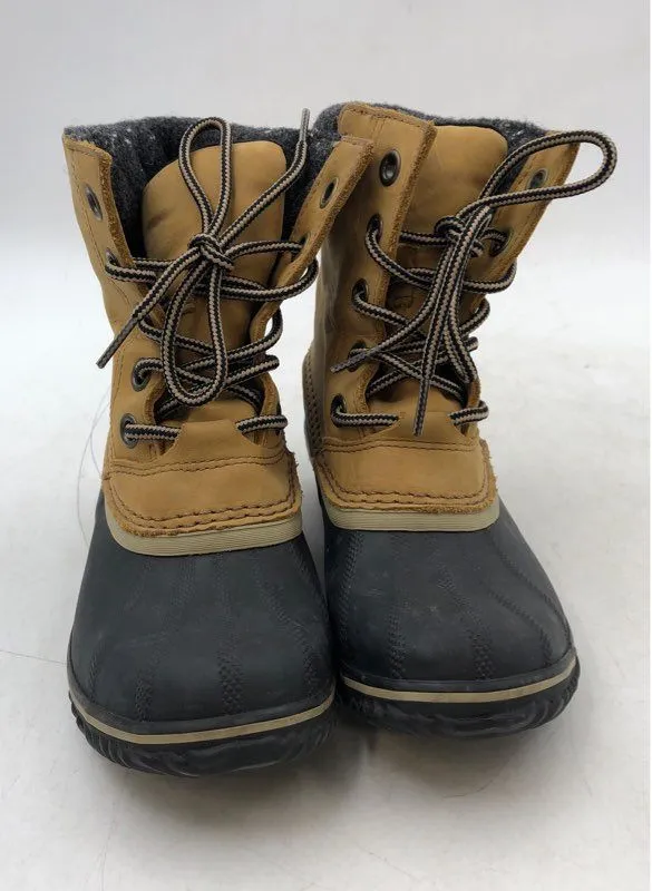 Sorel Women's Slimpack Lace 2 Black Brown Snow Boots - Size 7