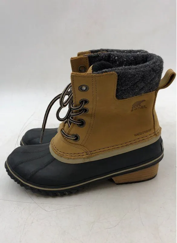 Sorel Women's Slimpack Lace 2 Black Brown Snow Boots - Size 7