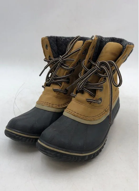 Sorel Women's Slimpack Lace 2 Black Brown Snow Boots - Size 7