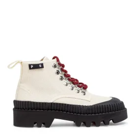White canvas hiking boots