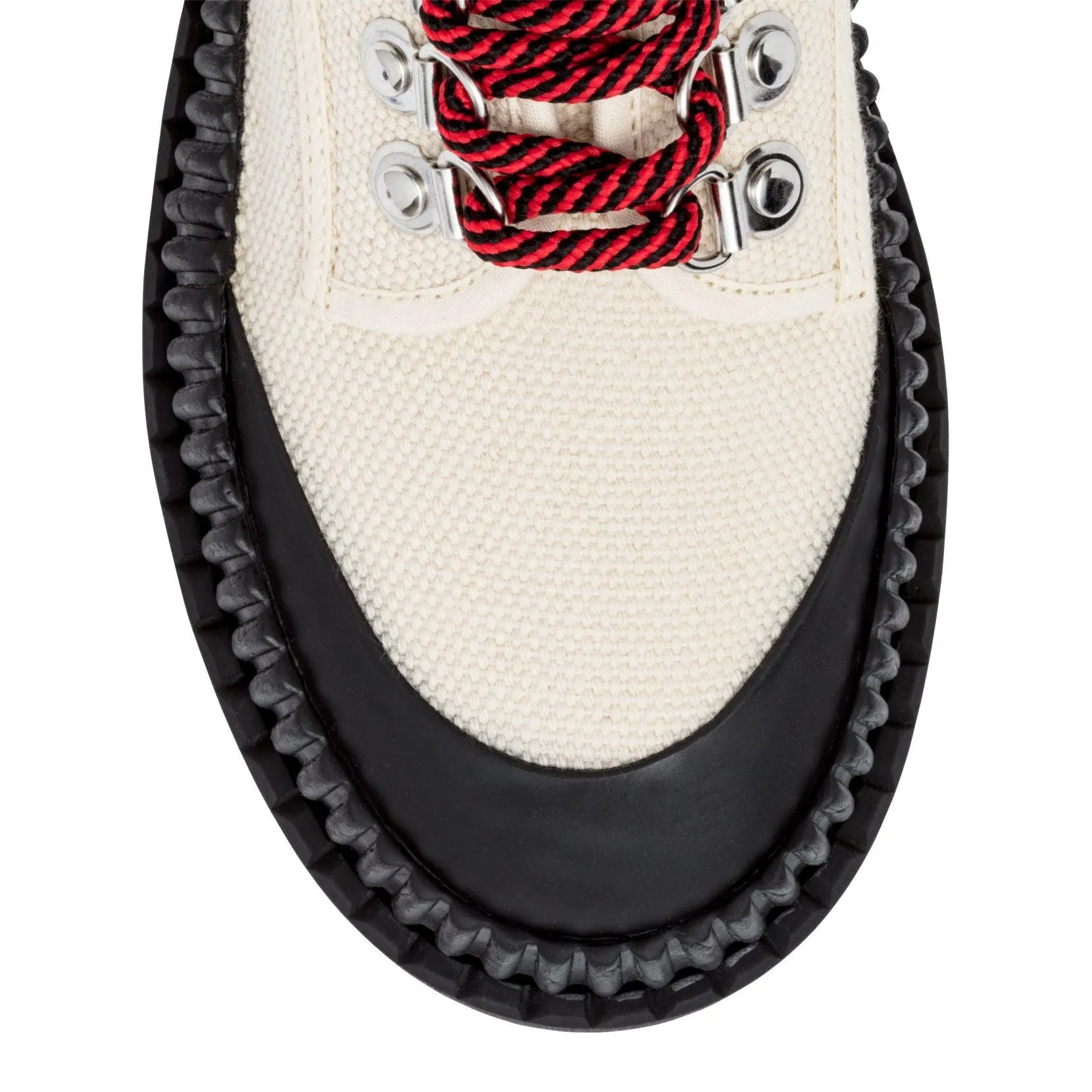 White canvas hiking boots