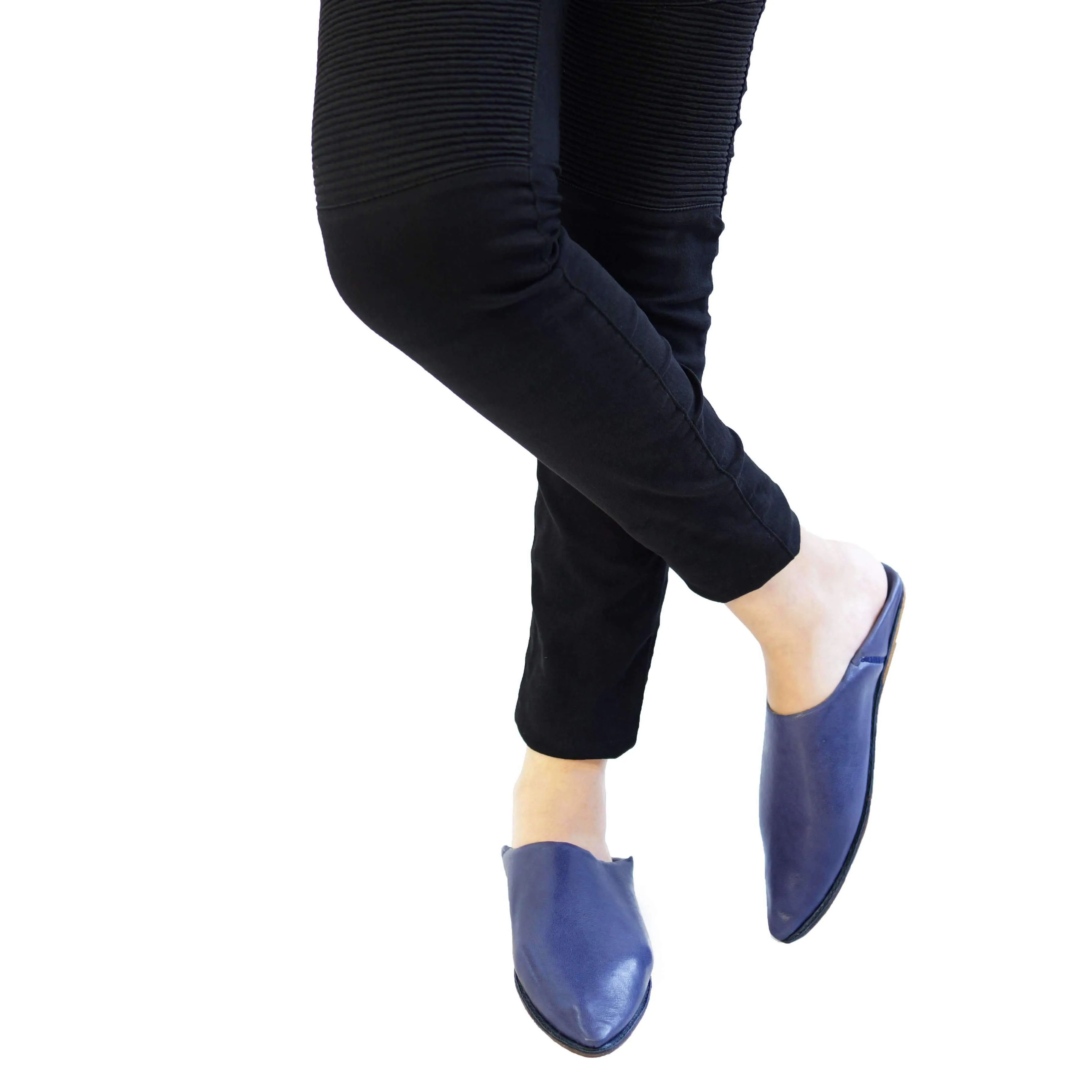 Women Moroccan Slipper in Navy Blue