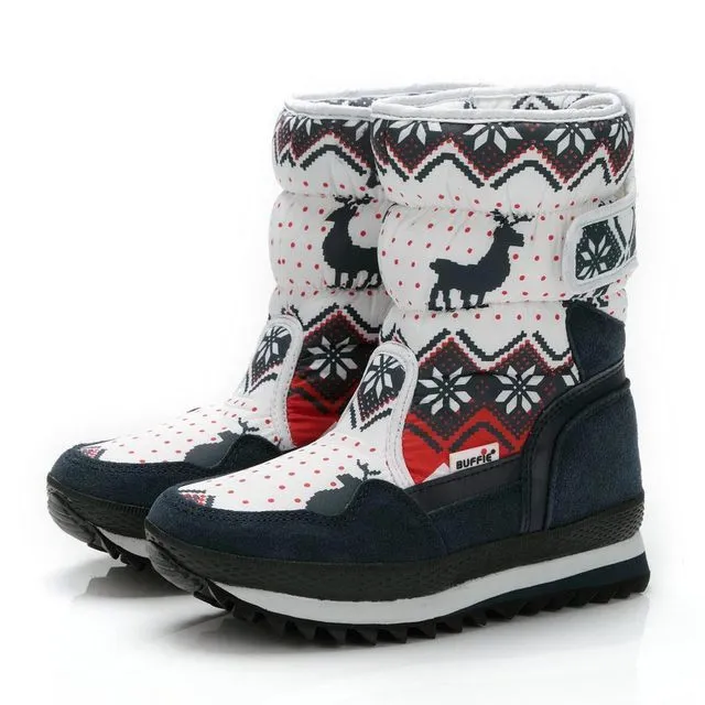 Women's Winter Platform Snow Boots – Waterproof, Non-Slip, Thick Plush Mid-Calf Boots for Warm Winter Shoes